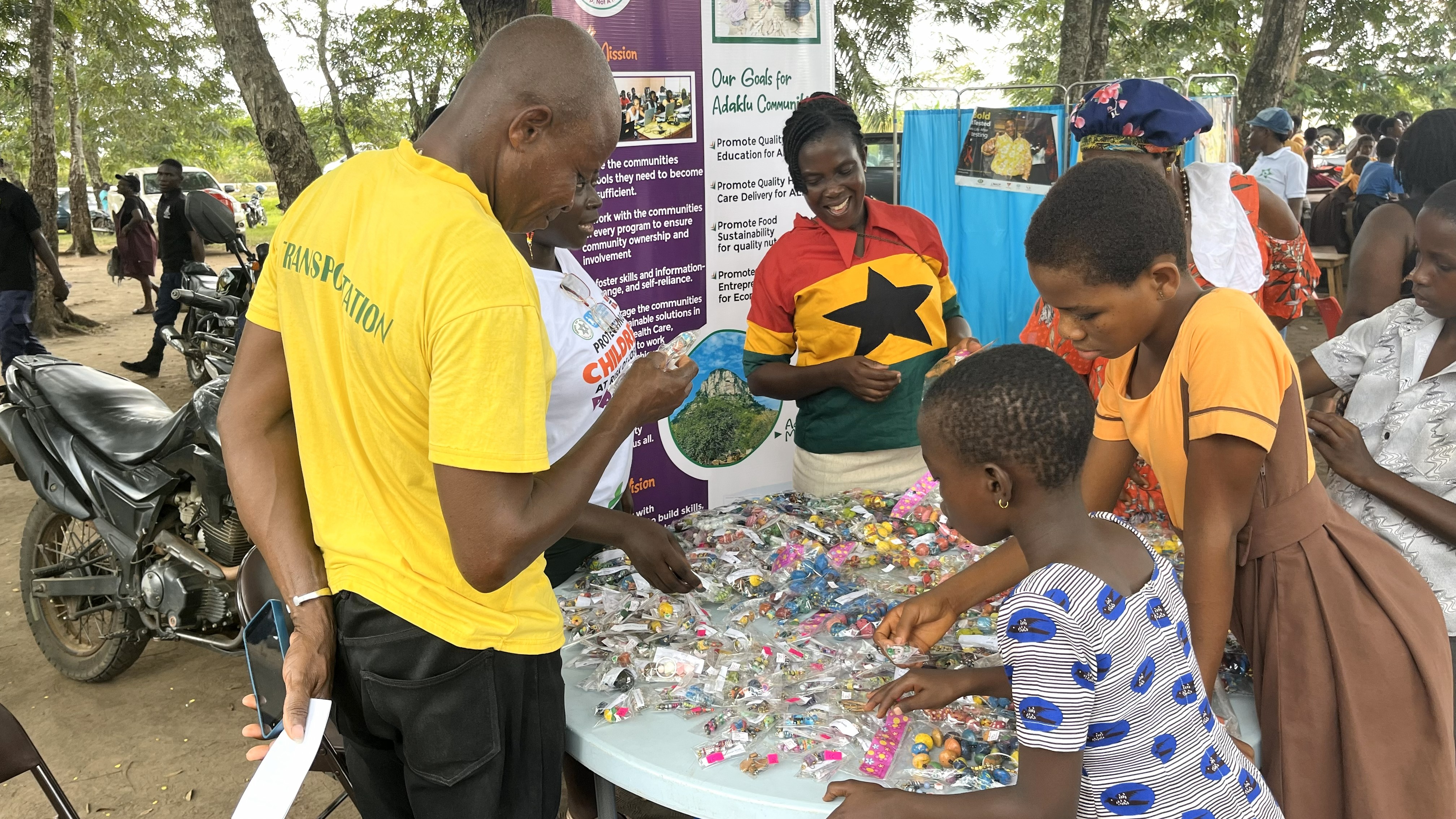 Colorful display of beads