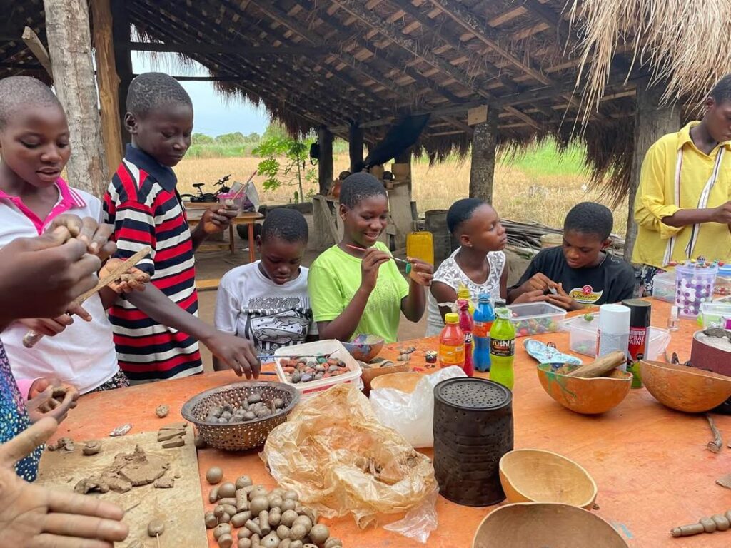 Volunteers with the kids